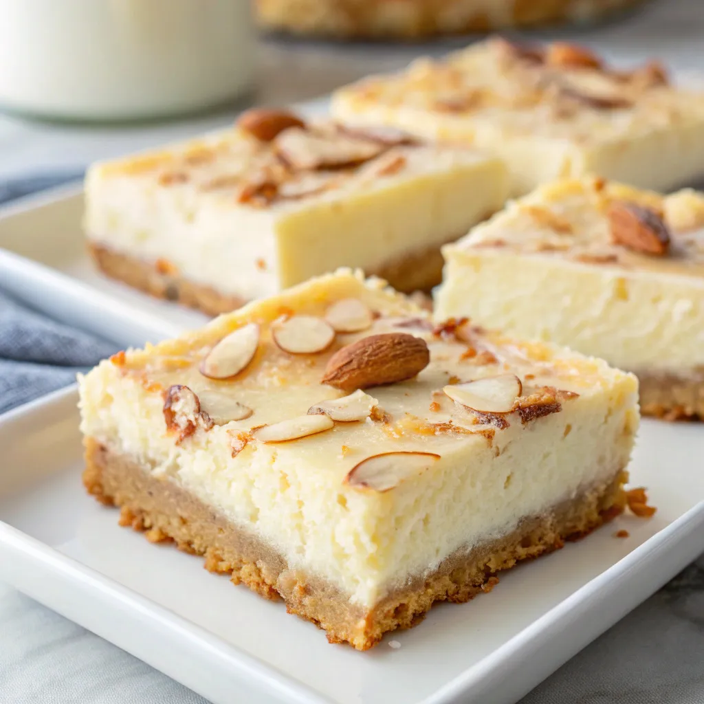 Almond Ricotta Cheesecake Bars