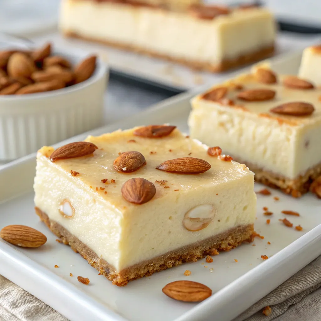 Almond Ricotta Cheesecake Bars