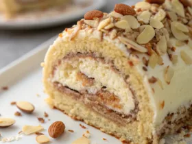 Almond Tiramisu Roll Cake