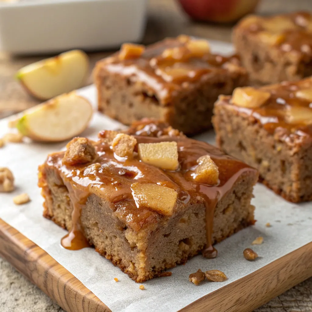 Apple Brownies with Maple Glaze