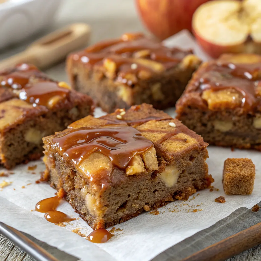 Apple Brownies with Maple Glaze