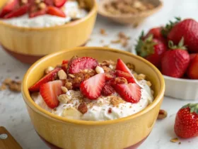 Baked Strawberry Cottage Cheese Breakfast Bowls