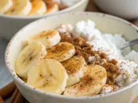 Baked Banana Cinnamon Cottage Cheese Breakfast