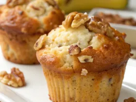 Banana Walnut Cottage Cheese Muffins