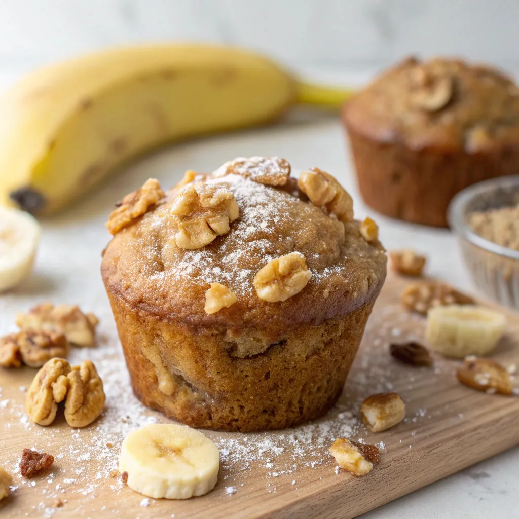 Banana Walnut Cottage Cheese Muffins
