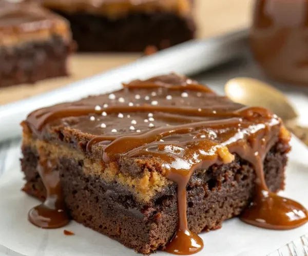 Brownie with Caramel Ganache