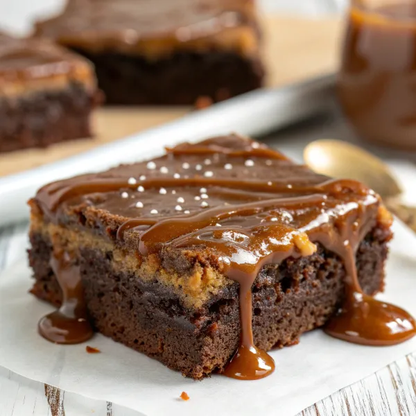 Brownie with Caramel Ganache