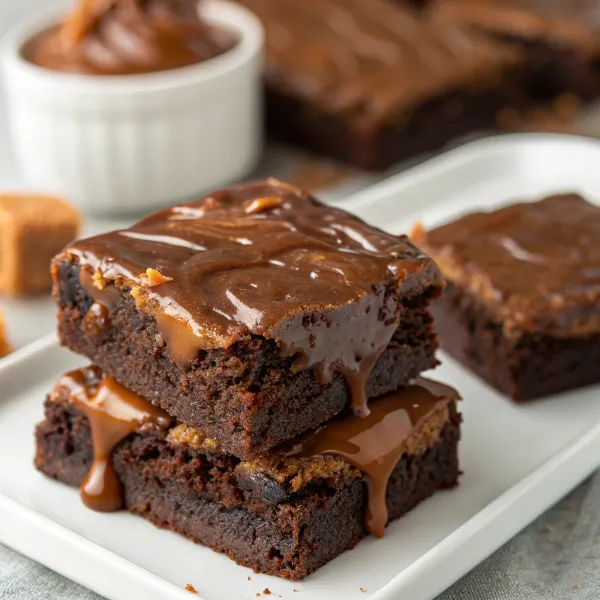Brownie with Caramel Ganache