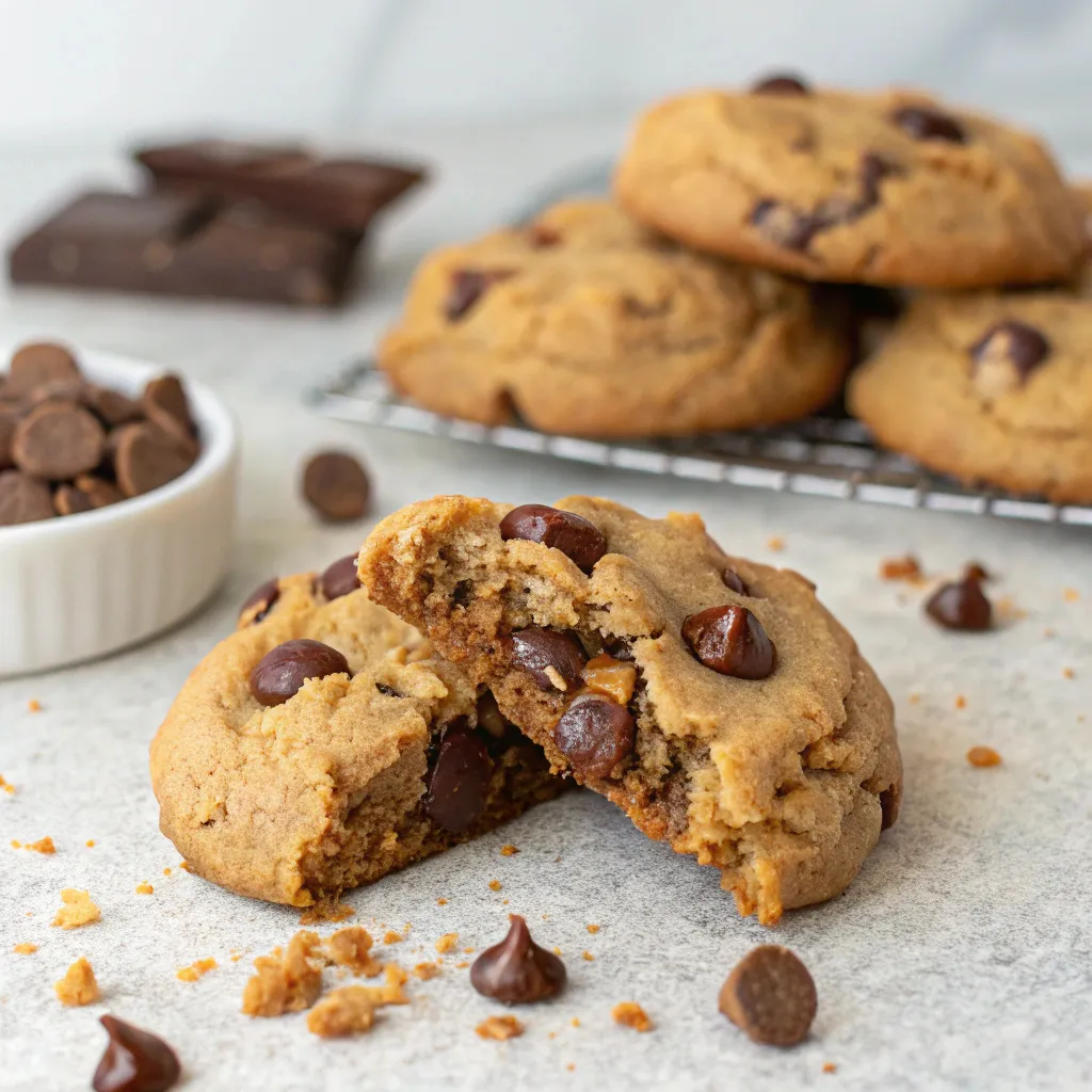Peanut Butter Greek Yogurt Double Chocolate Chip Cookies