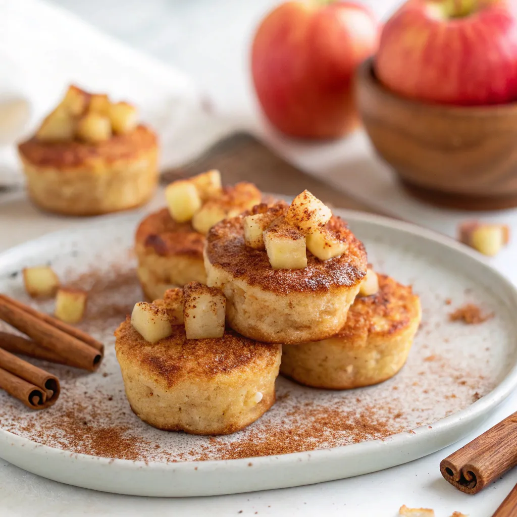 Cinnamon Apple Cottage Cheese Pancake Bites