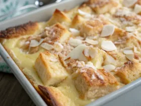 Coconut Cheesecake Bread Pudding