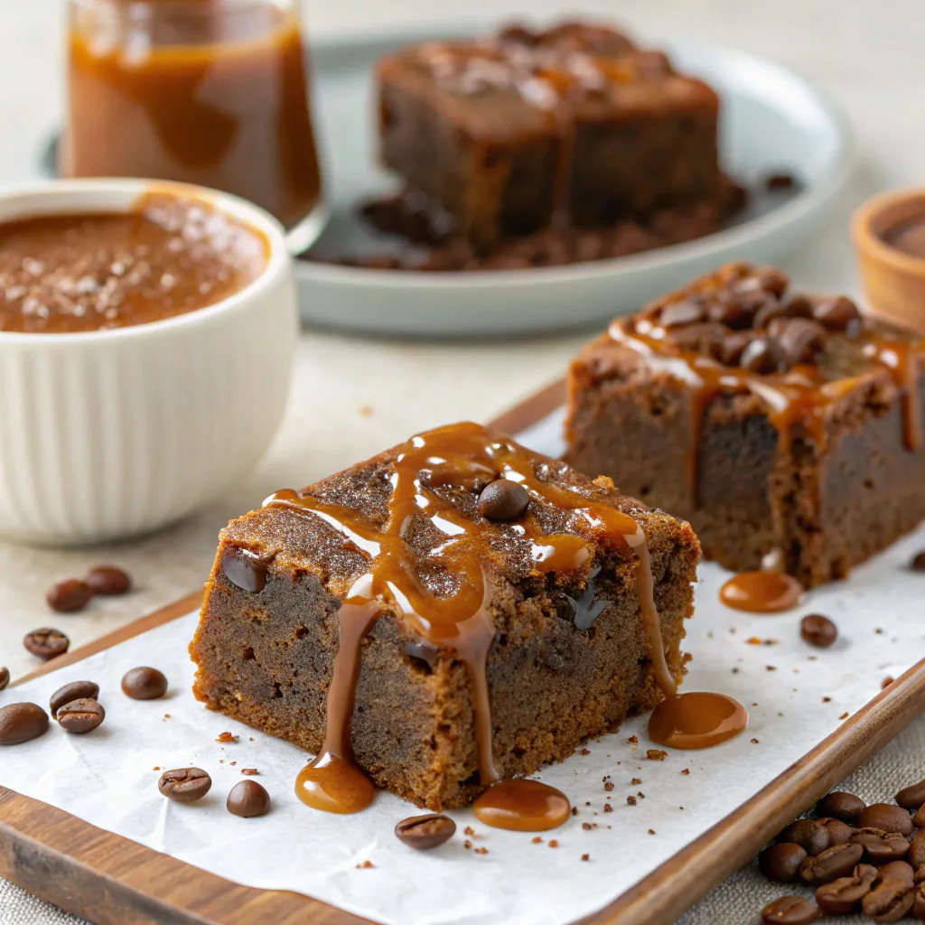 Coffee Date Pudding with Caramel Sauce