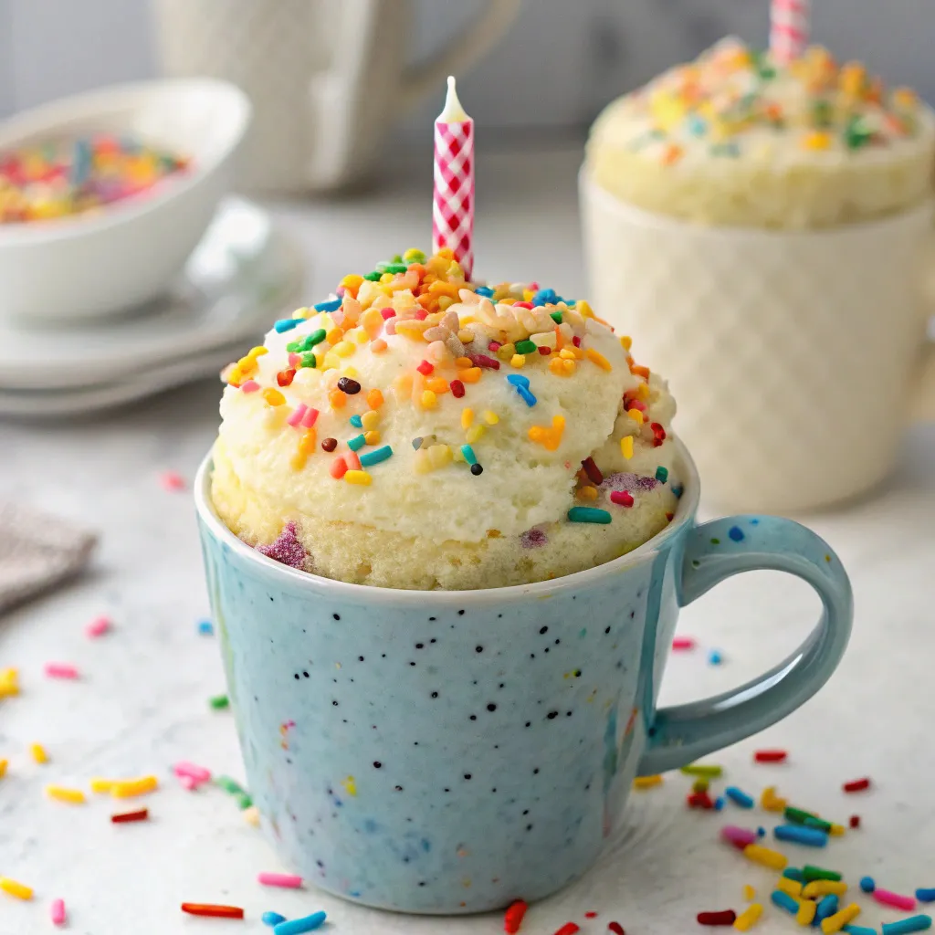 Cottage Cheese Funfetti Birthday Cake Mug Cake