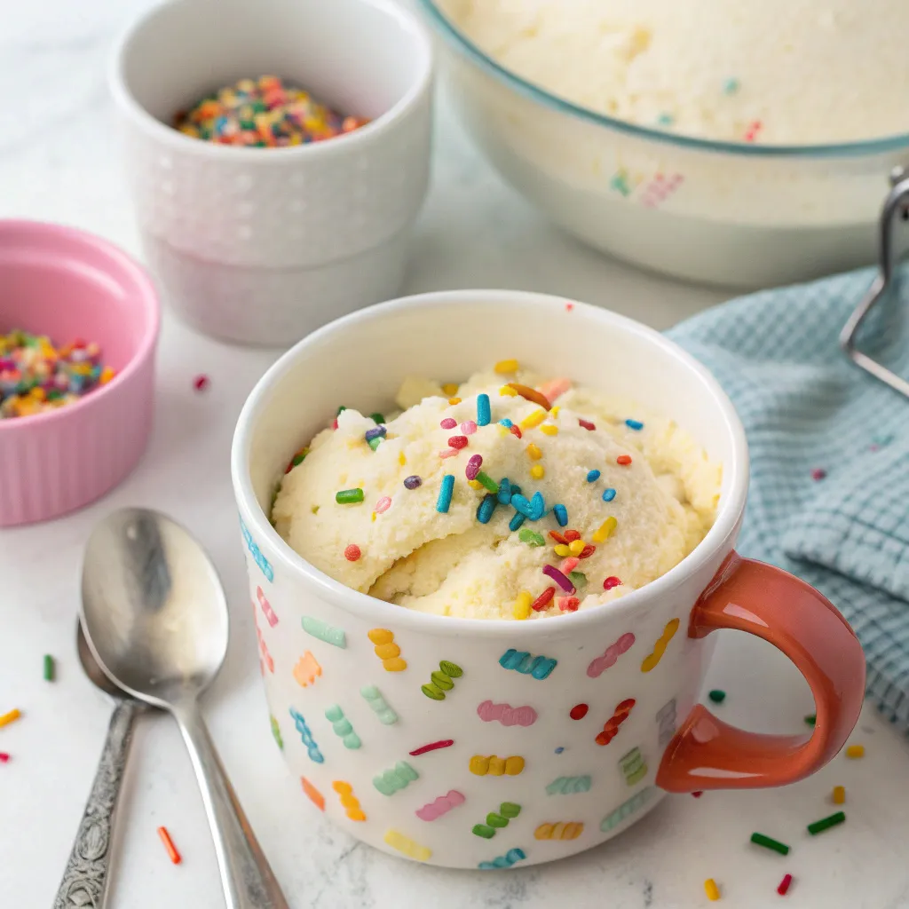 Cottage Cheese Funfetti Birthday Cake Mug Cake
