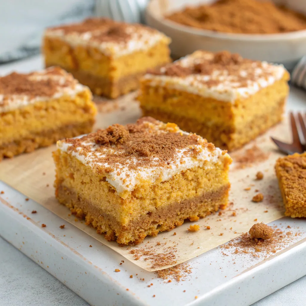 Cottage Cheese Pumpkin Cake Bars