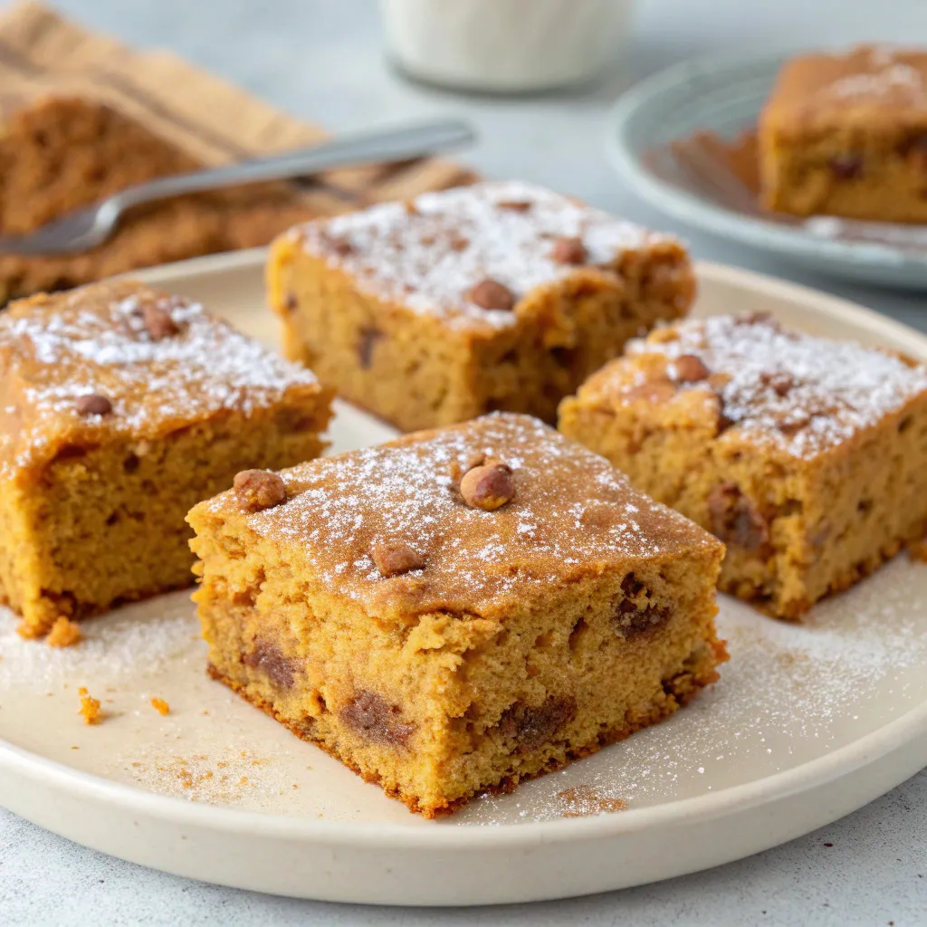 Cottage Cheese Pumpkin Spice Cake Bars