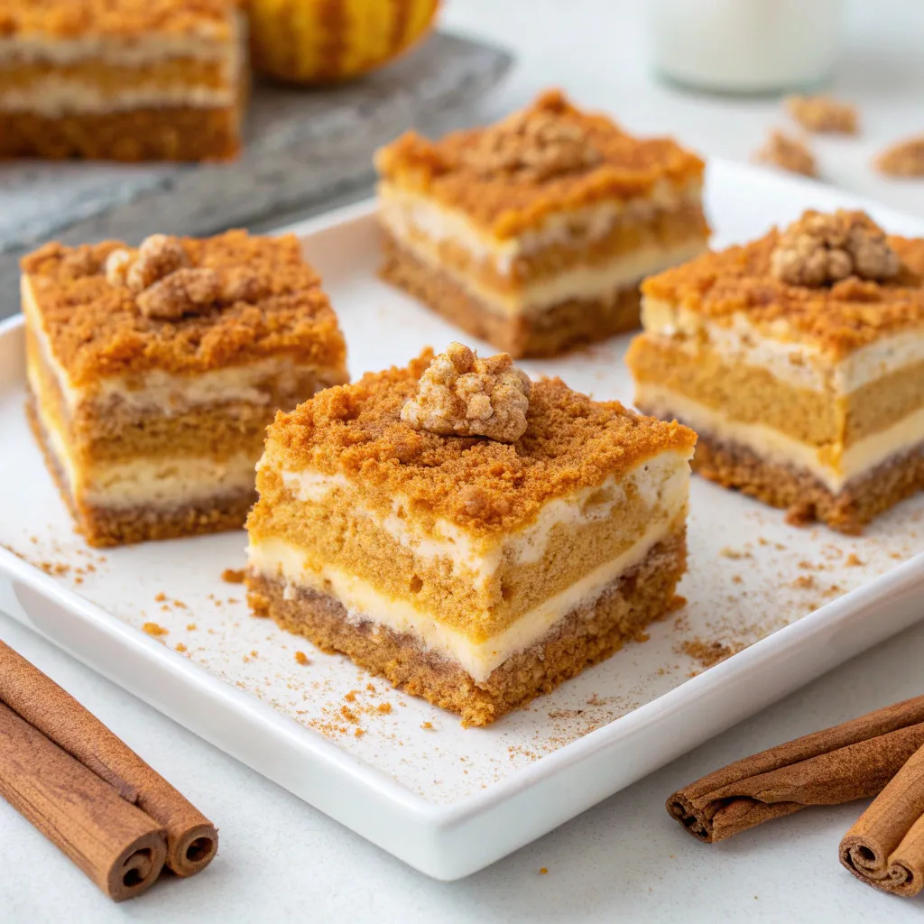 Cottage Cheese Pumpkin Spice Cake Bars