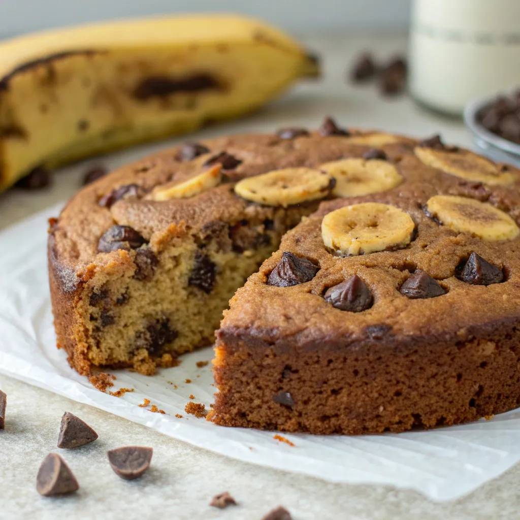 Flourless Chocolate Chip Banana Cake