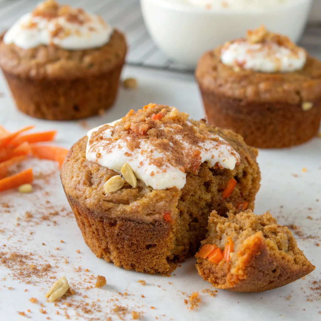 Flourless Spiced Carrot Greek Yogurt Muffin