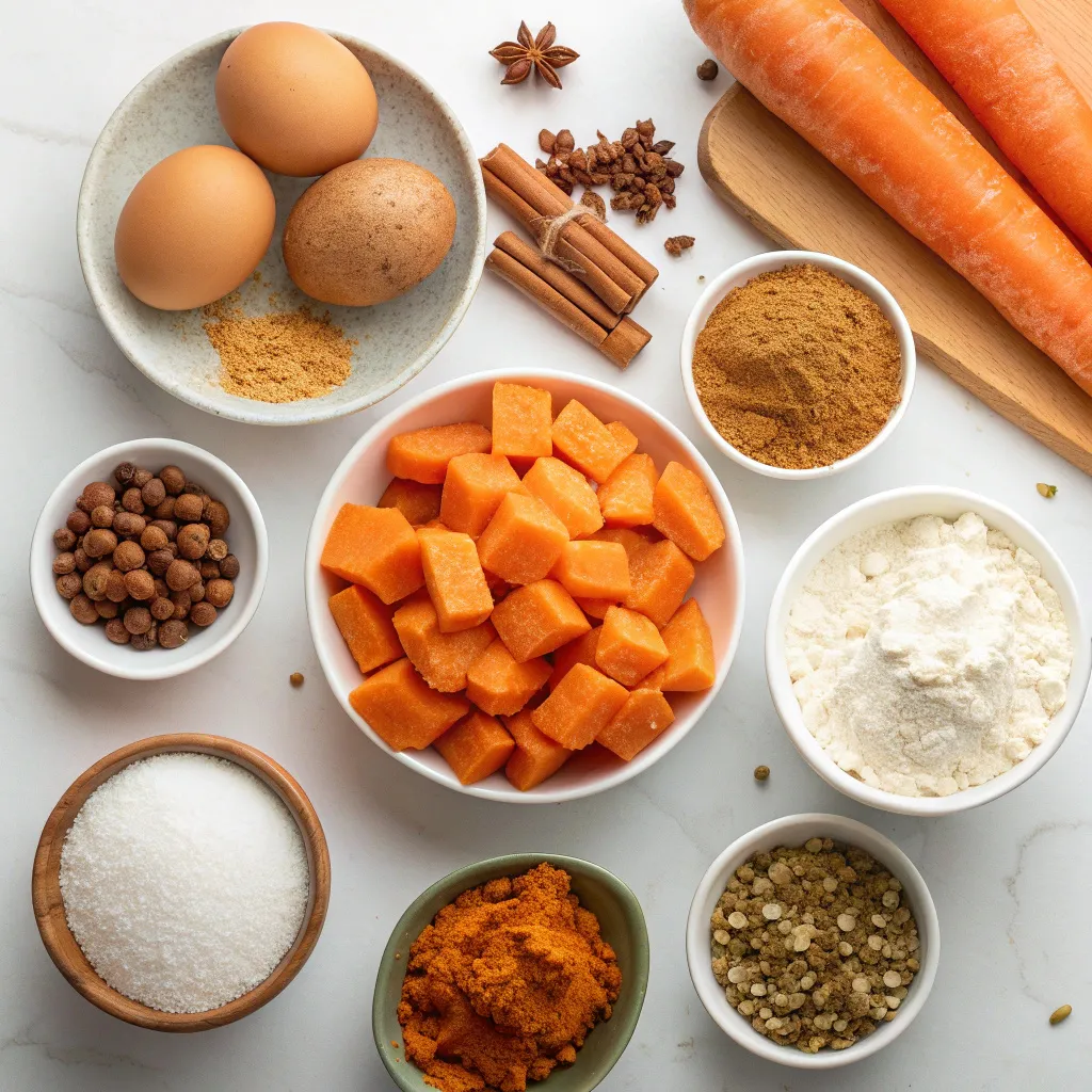 Flourless Sweet Potato & Carrot Spice Cake