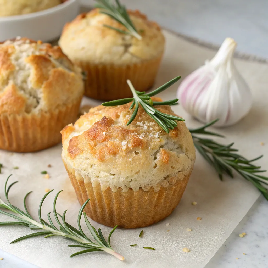 Garlic Rosemary Focaccia Muffins
