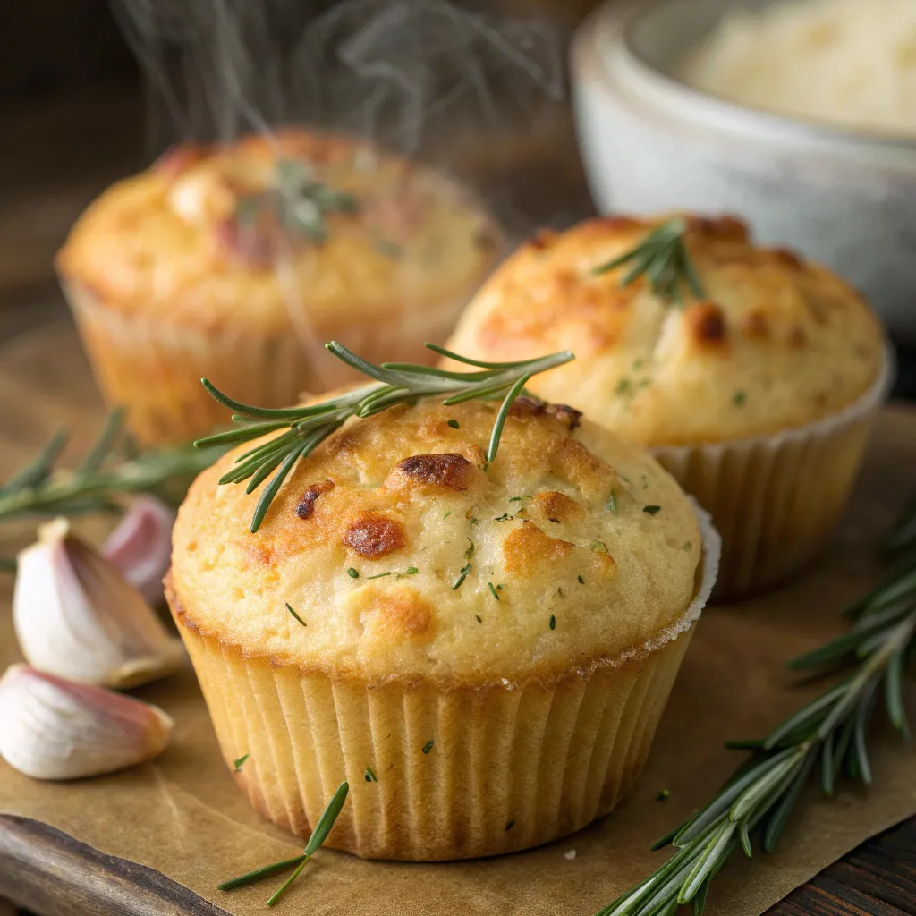 Fresh-baked Garlic Rosemary Focaccia Muffins 11 Garlic Rosemary Focaccia Muffins