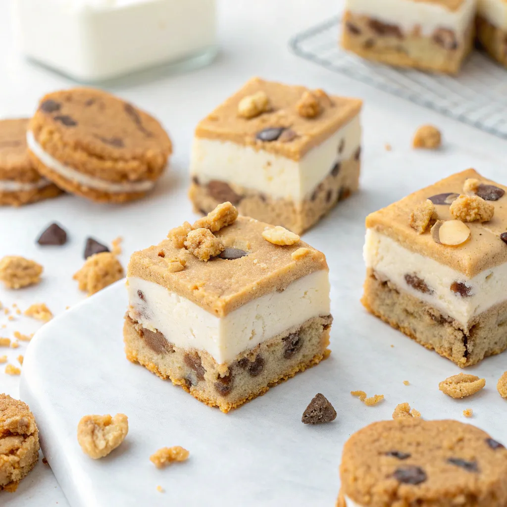Frozen Greek Yogurt Peanut Butter Cookie Dough Sandwich Bites