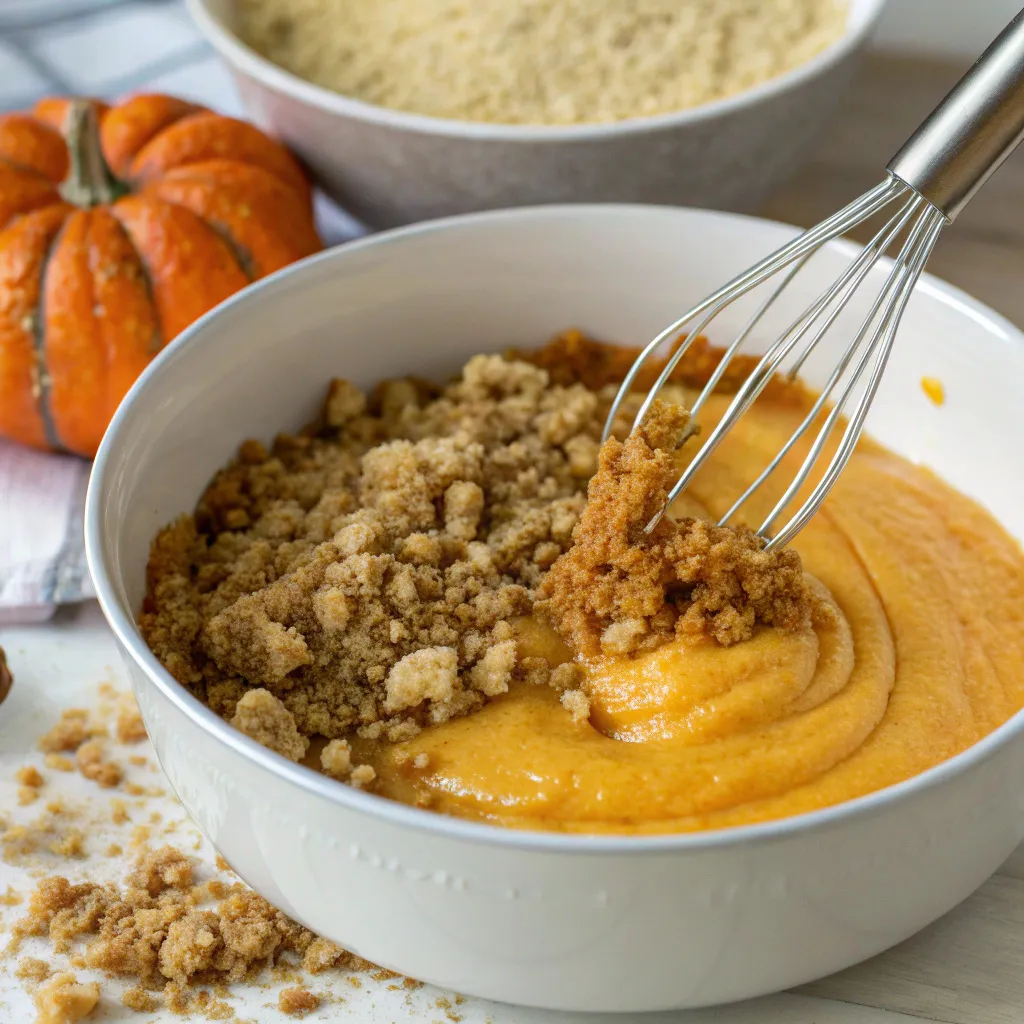 Gooey Pumpkin Crumble Cake