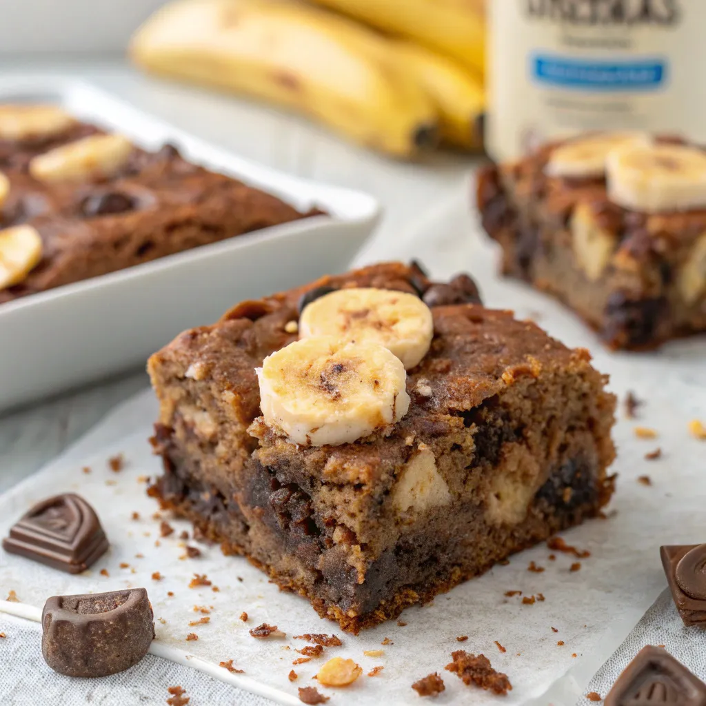 Healthy Greek Yogurt Chocolate Oatmeal Banana Brownie 11 Chocolate Oatmeal Banana Brownie