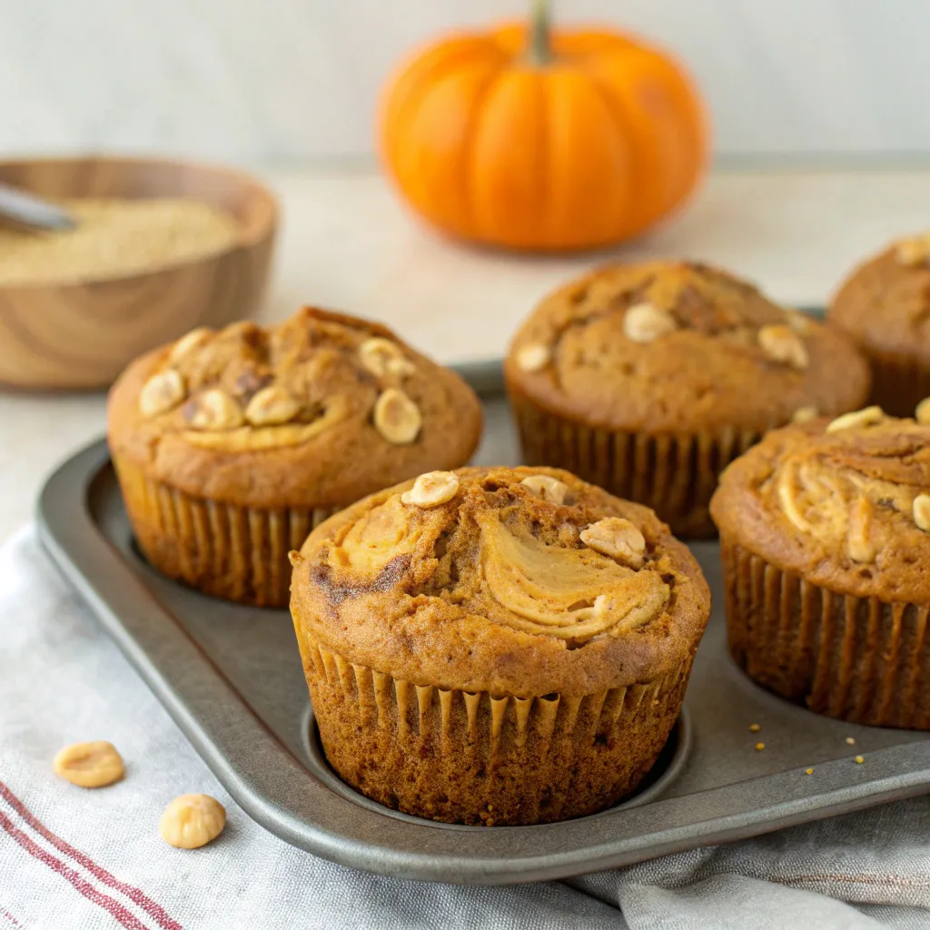 Greek Yogurt Peanut Butter Pumpkin Oat Muffin