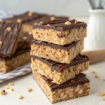 Healthy No-Bake Chocolate Peanut Butter Rice Crisp Oat Bars 12 Chocolate Peanut Butter Rice Crisp Oat Bars