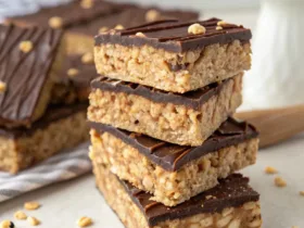 Chocolate Peanut Butter Rice Crisp Oat Bars