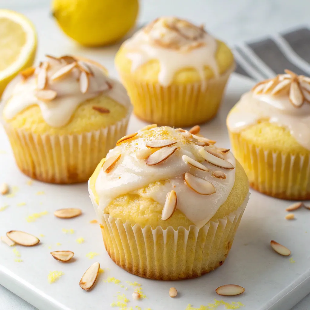 Limoncello Cupcakes with Almond Glaze