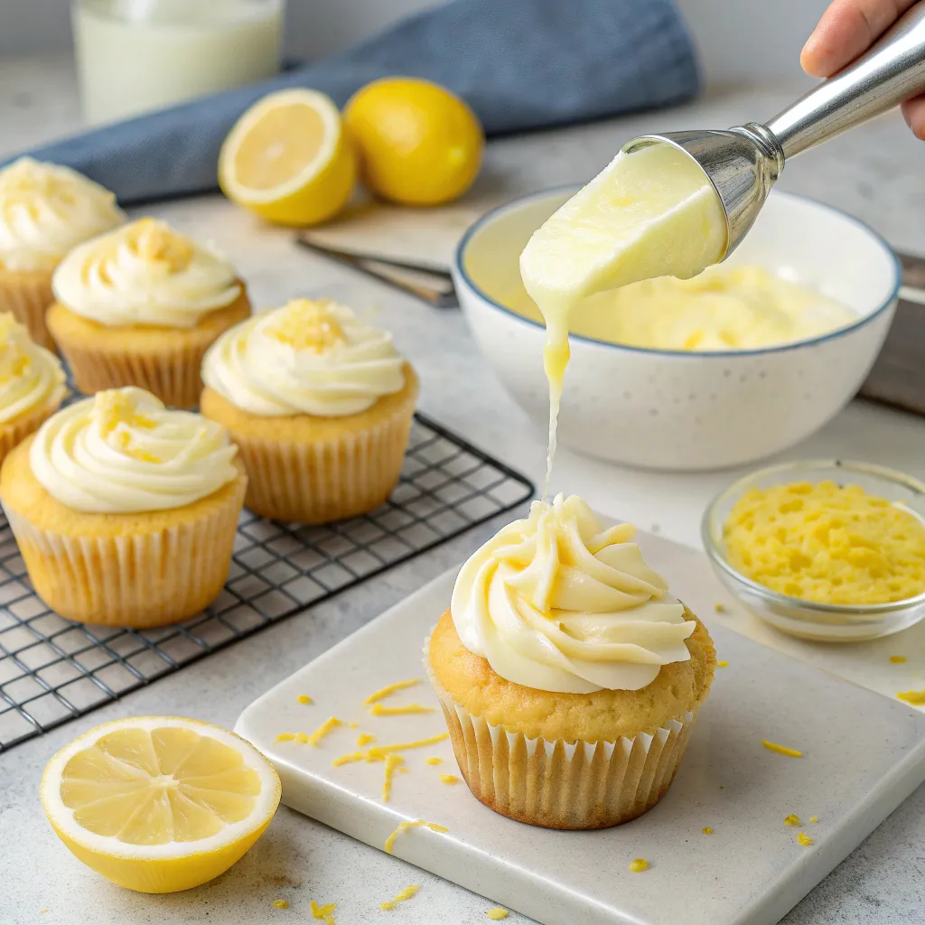 Limoncello Cupcakes with Almond Glaze