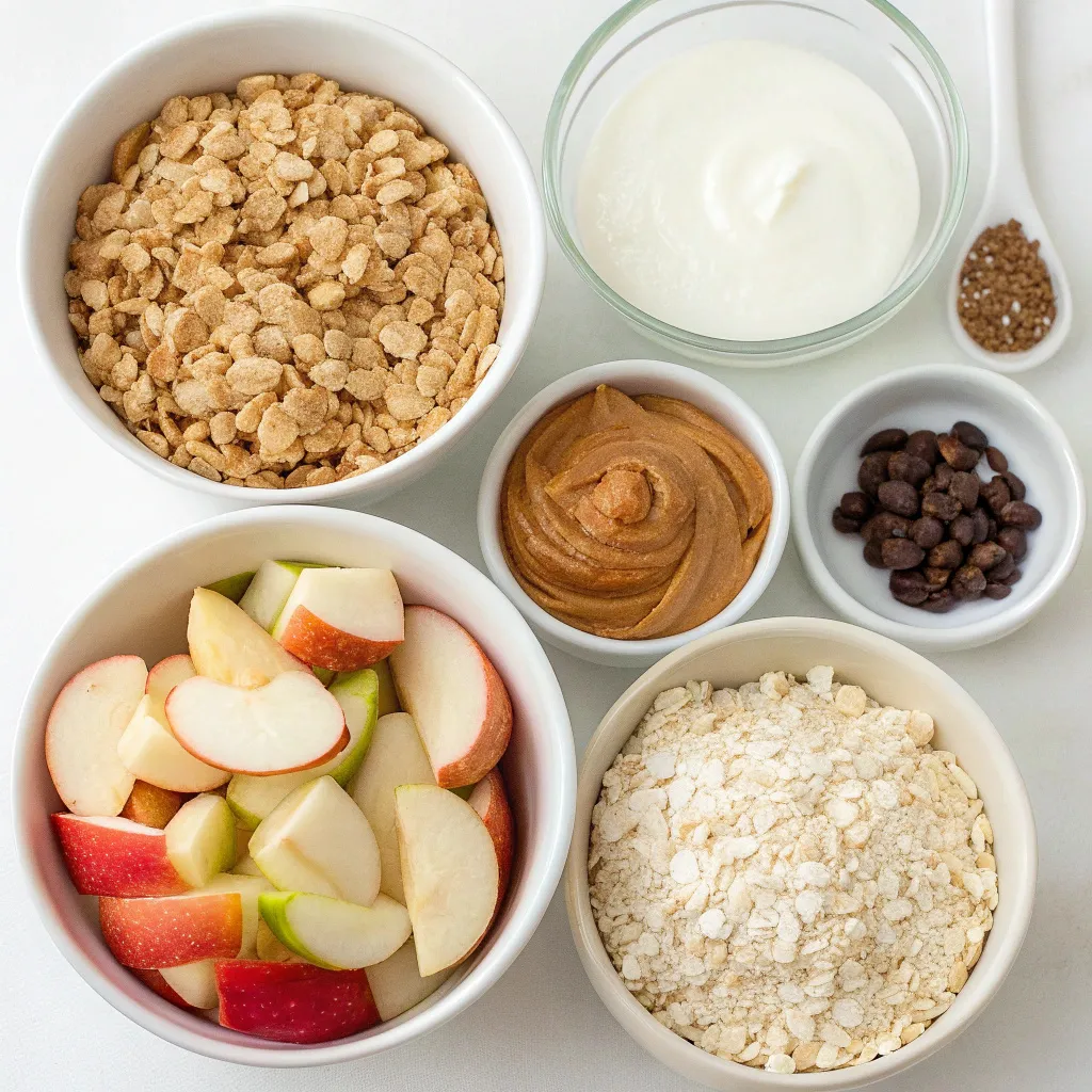 Healthy Peanut Butter Greek Yogurt Apple Oatmeal Muffins with Chocolate Drizzle 9 Peanut Butter Greek Yogurt Apple Oatmeal Muffins