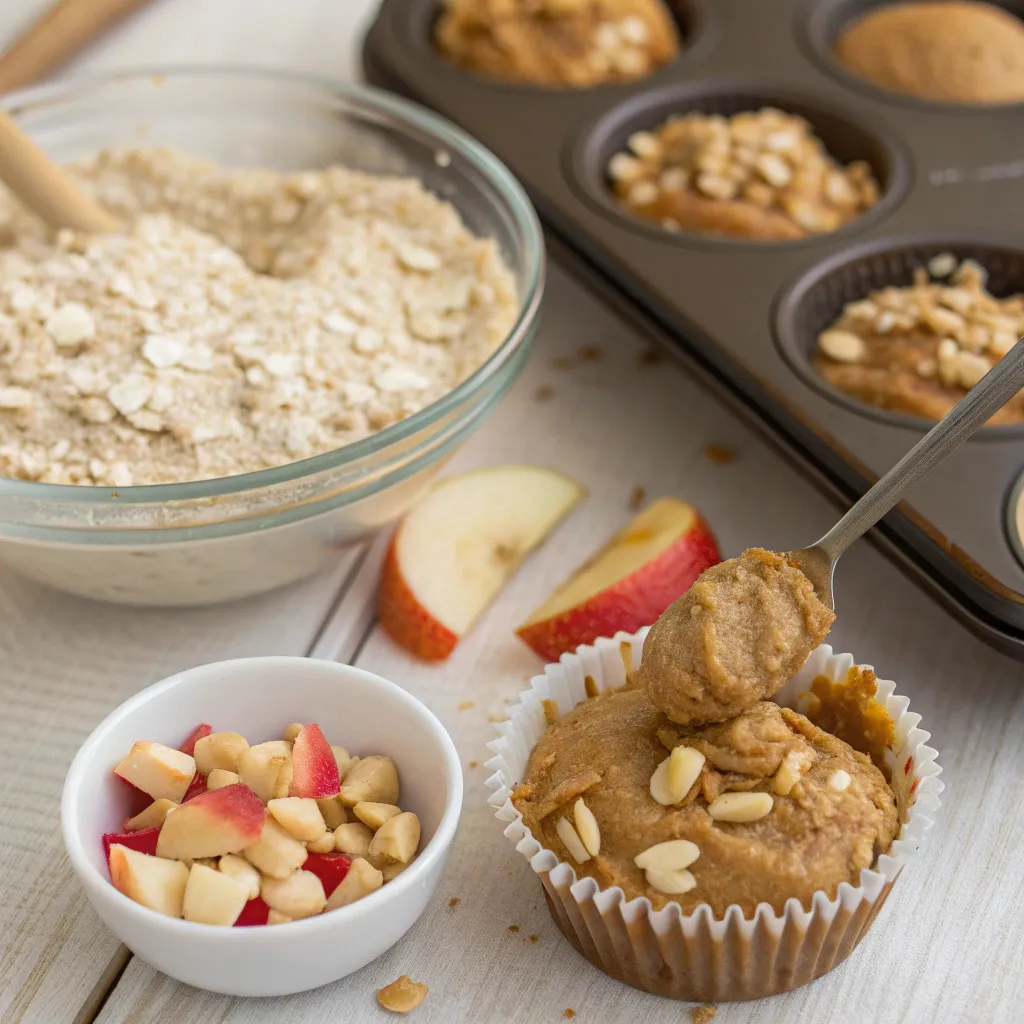 Healthy Peanut Butter Greek Yogurt Apple Oatmeal Muffins with Chocolate Drizzle 10 Peanut Butter Greek Yogurt Apple Oatmeal Muffins