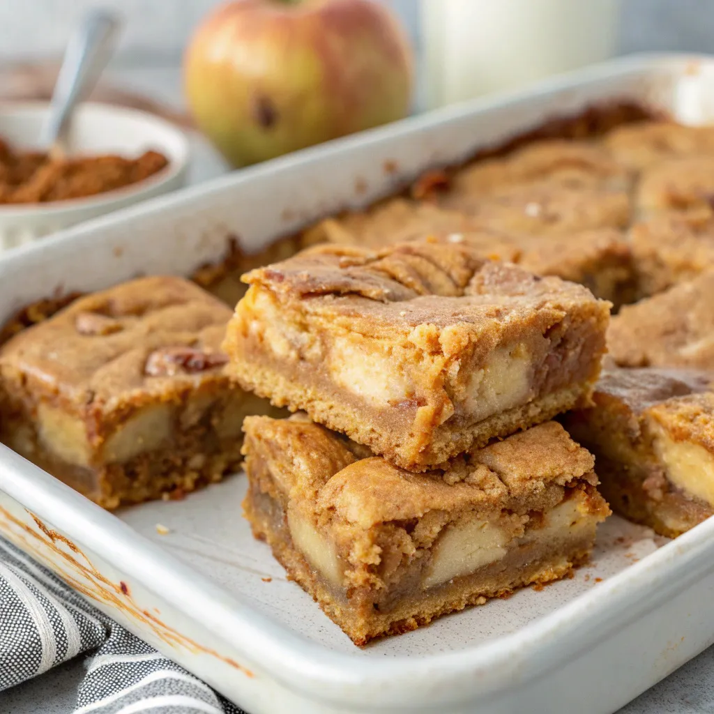 Peanut Butter Greek Yogurt Apple Pie Blondies