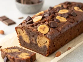 Peanut Butter Greek Yogurt Banana Chocolate Fudge Loaf