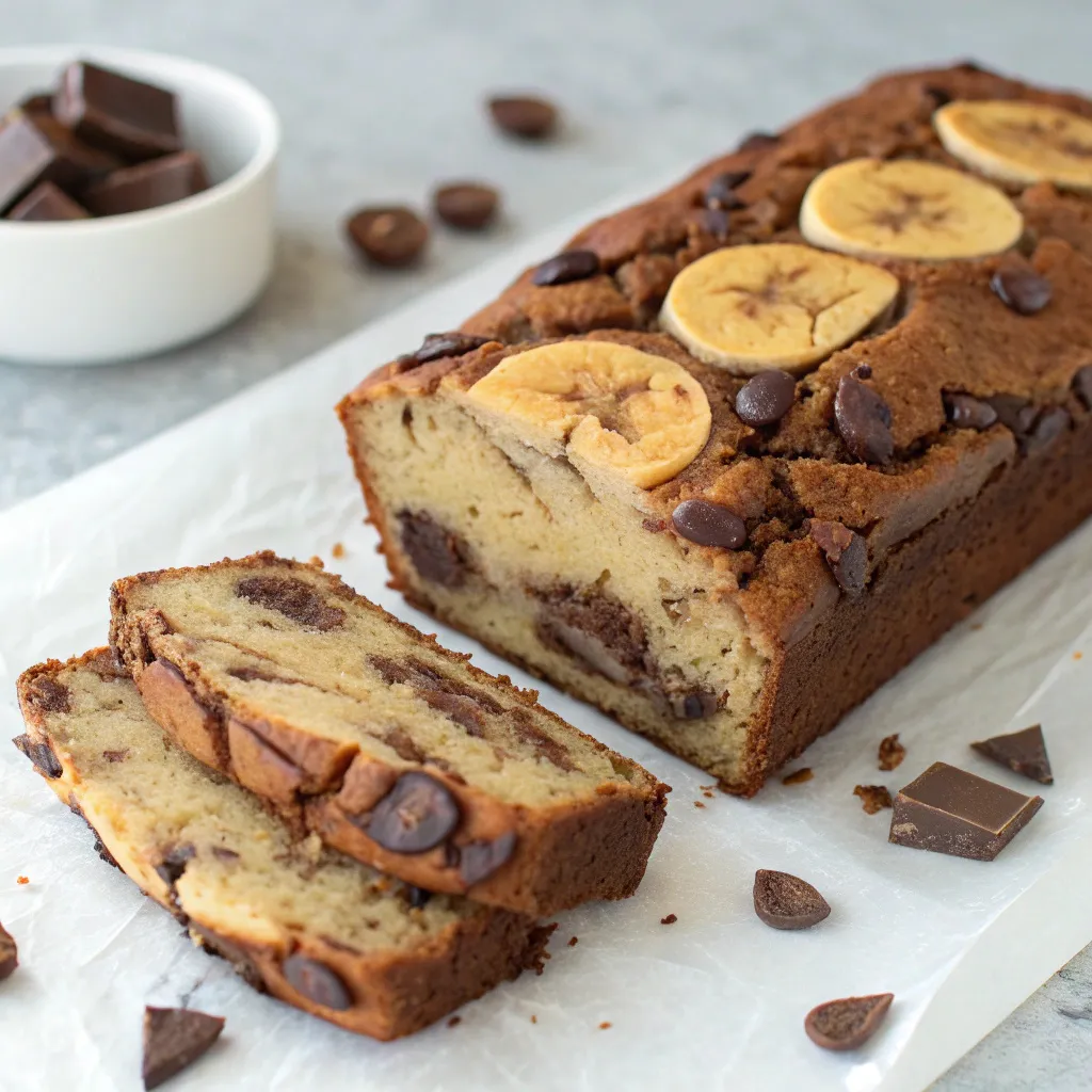 Peanut Butter Greek Yogurt Banana Chocolate Fudge Loaf