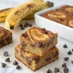 Peanut Butter Greek Yogurt Banana Cinnamon Swirl Bars