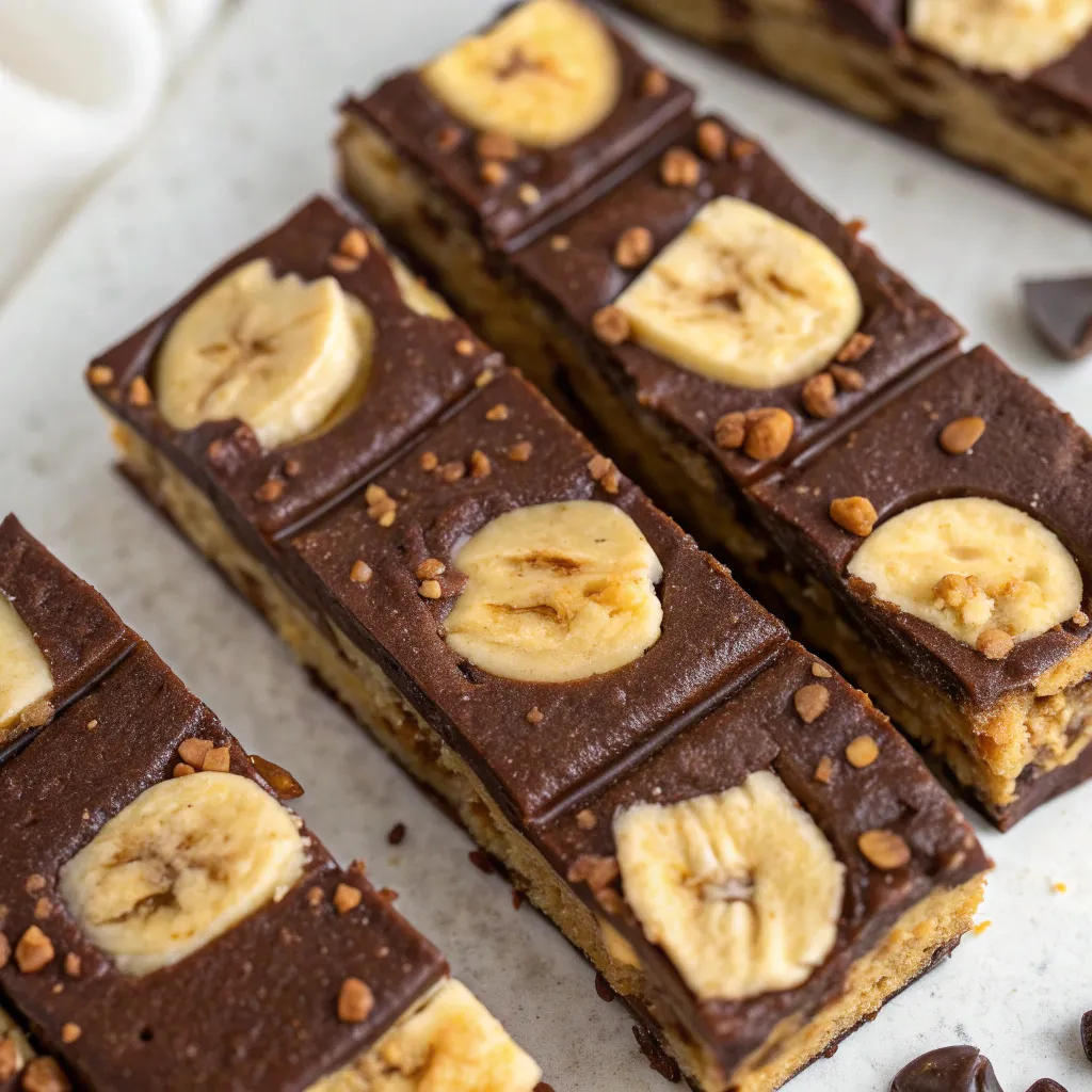 Peanut Butter Greek Yogurt Banana Dark Chocolate Bars