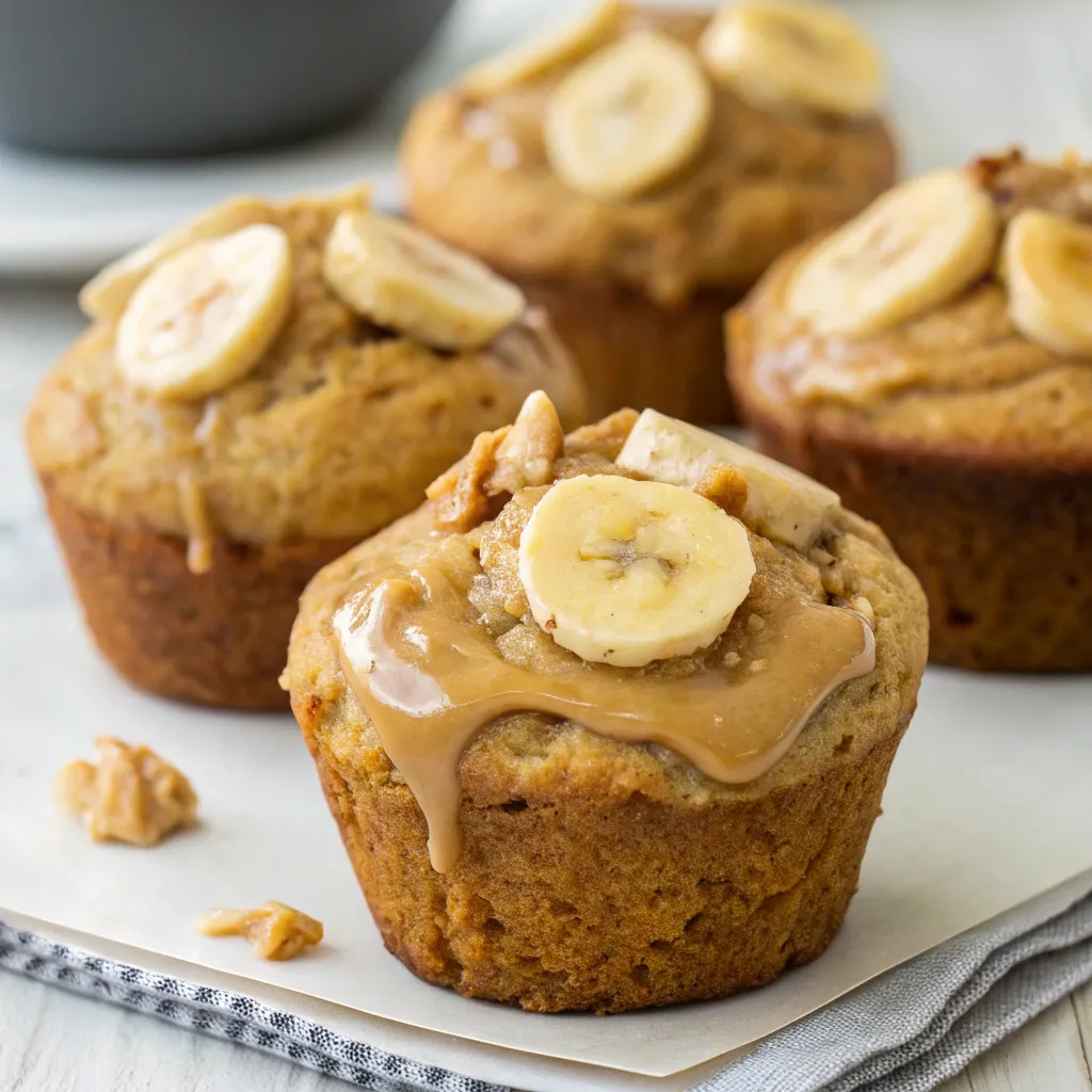 Peanut Butter Greek Yogurt Banana Muffins