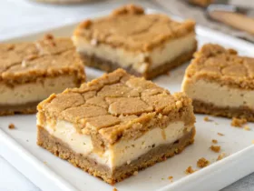 Peanut Butter Greek Yogurt Cookie Pie Bars