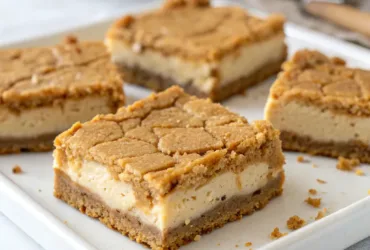 Peanut Butter Greek Yogurt Cookie Pie Bars