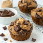 Peanut Butter Greek Yogurt Double Chocolate Chunk Muffins