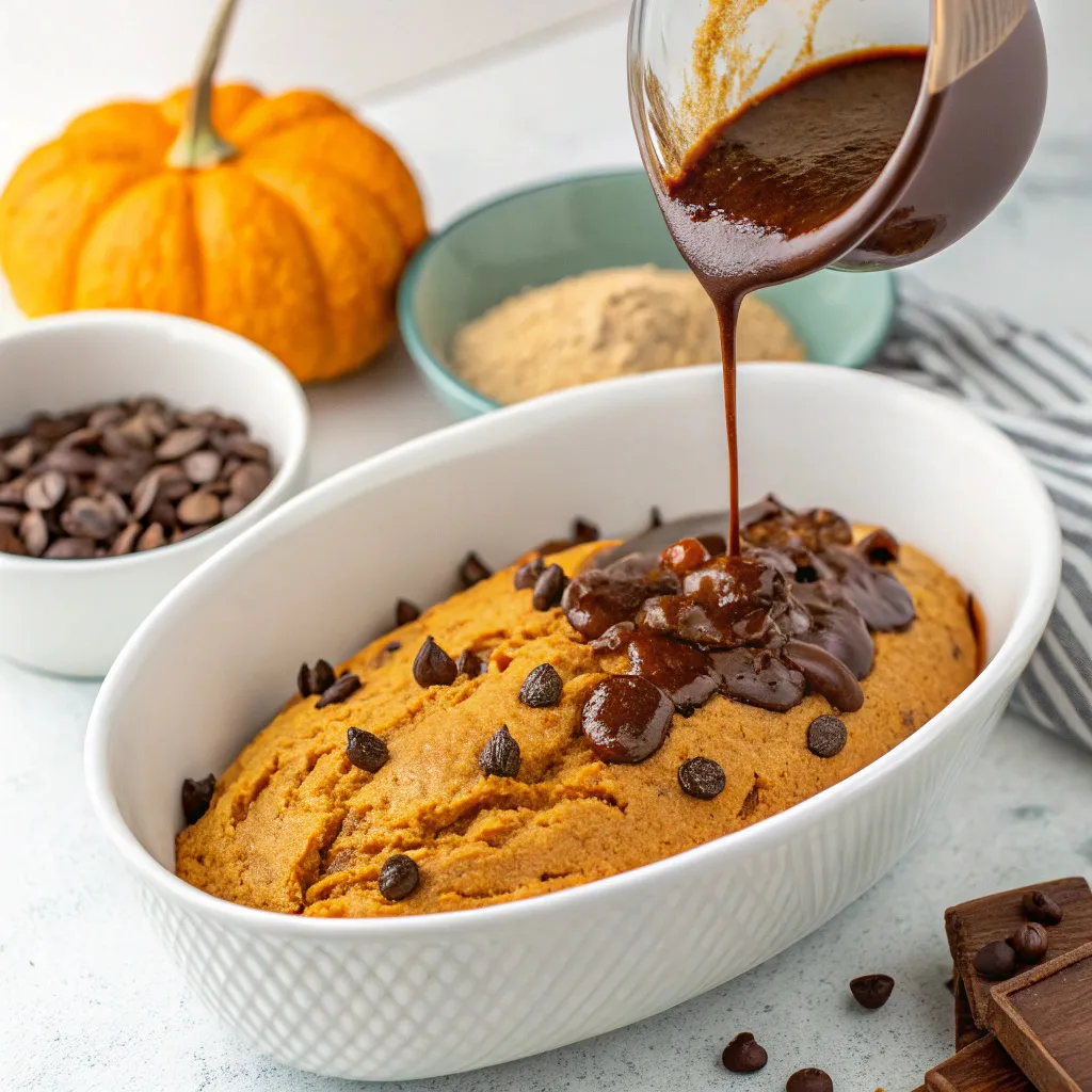 Pumpkin Chocolate Chip Loaf with Espresso Glaze