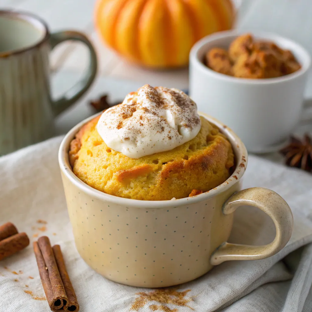 Pumpkin Spice Cottage Cheese Mug Cake