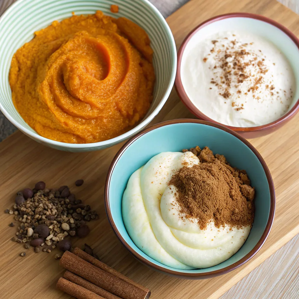 Spiced Pumpkin Cake with Greek Yogurt Swirl