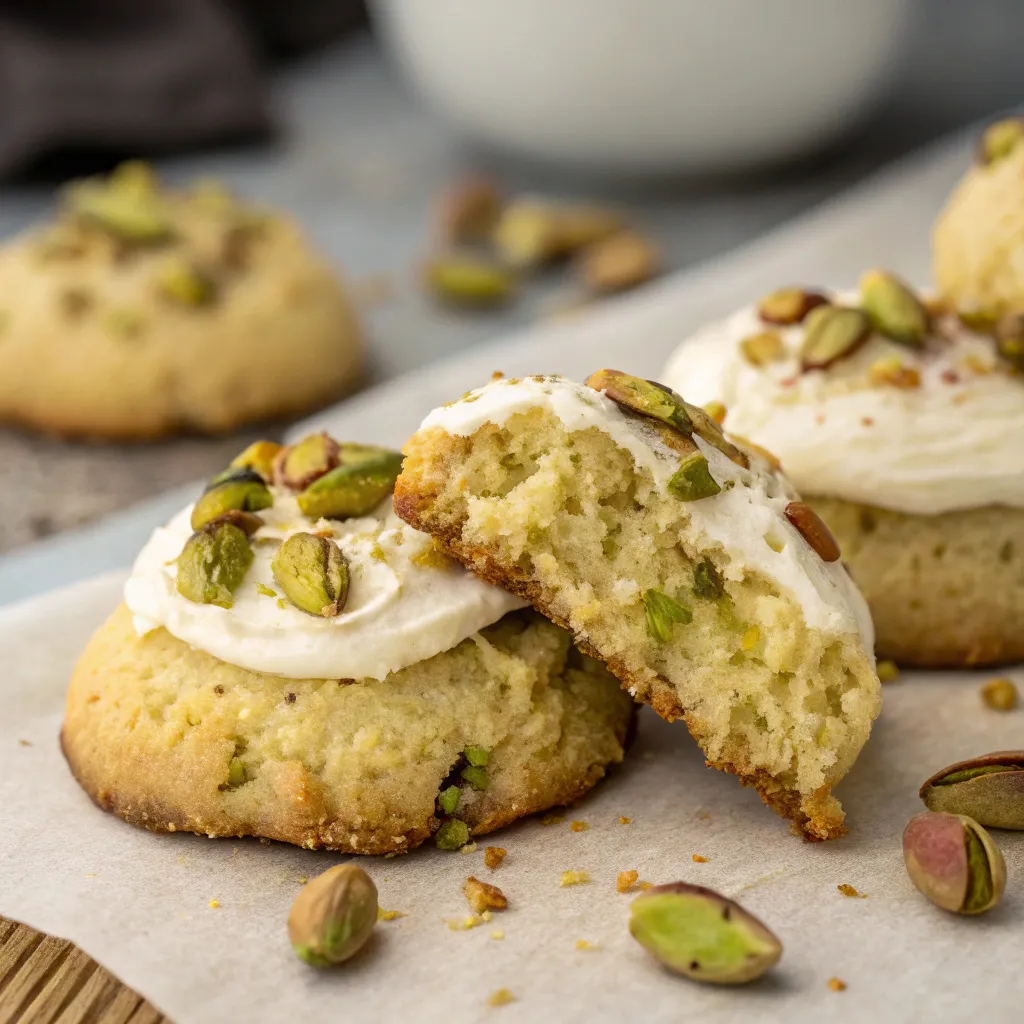 Toasted Pistachio Ricotta Cookies