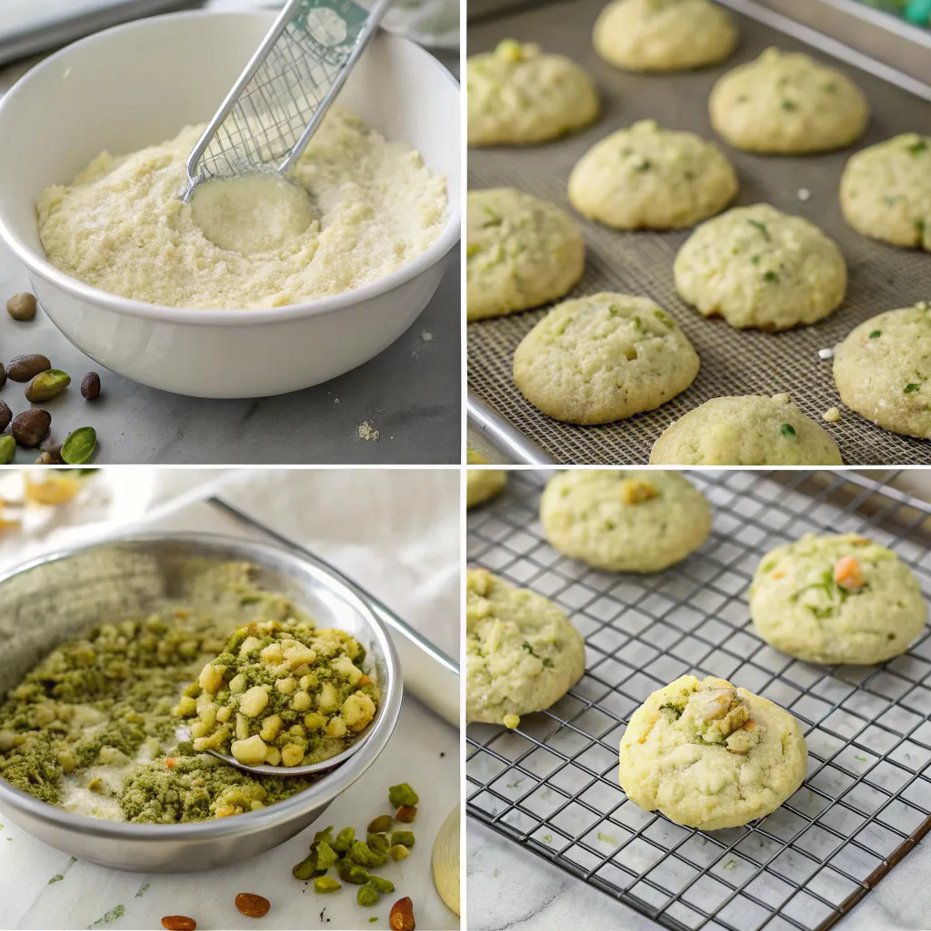 Toasted Pistachio Ricotta Cookies